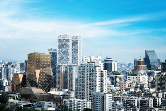航拍柳州現(xiàn)代建筑