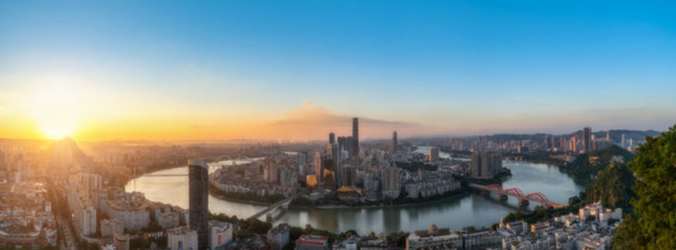 航拍柳州城市全景大畫幅