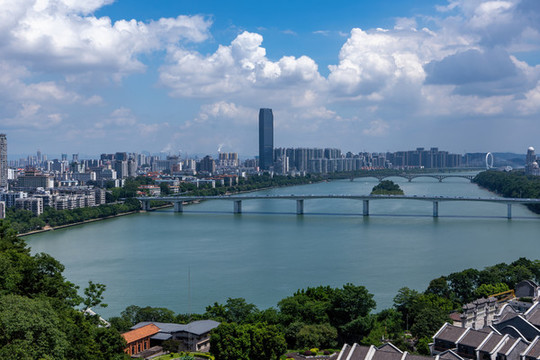 航拍柳州市容市貌