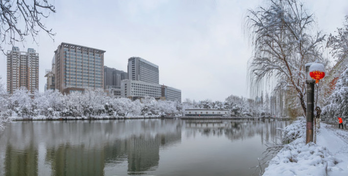 合肥包公園雪景全景圖