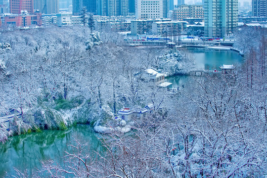合肥包公園雪景