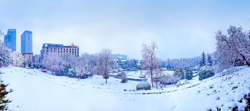 合肥市琥珀潭公園雪景