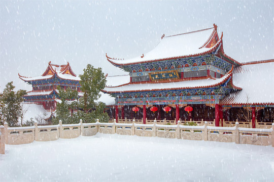 合肥開福寺彌陀殿雪景