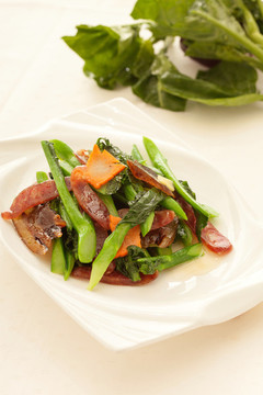 粵菜菜心臘肉