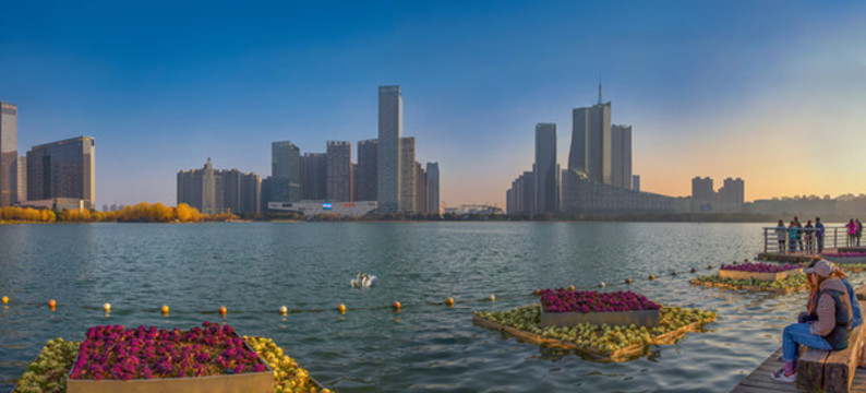 合肥天鵝湖全景圖