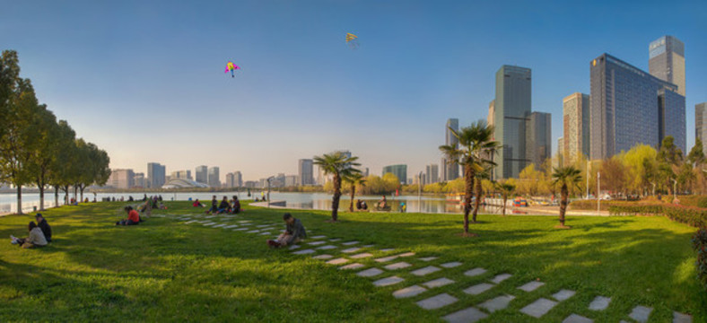 合肥天鵝湖全景圖