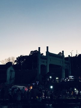夕陽下的流動小攤點