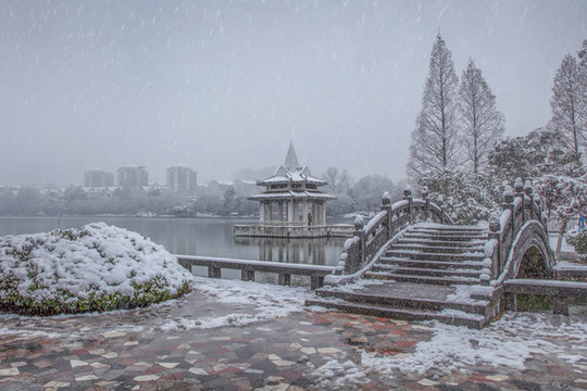 合肥黑池壩公園雪景
