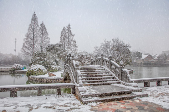 合肥黑池壩公園雪景