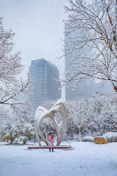 合肥杏花公園雪景