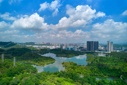 山水深圳坪山炳坑水庫龍崗高樓