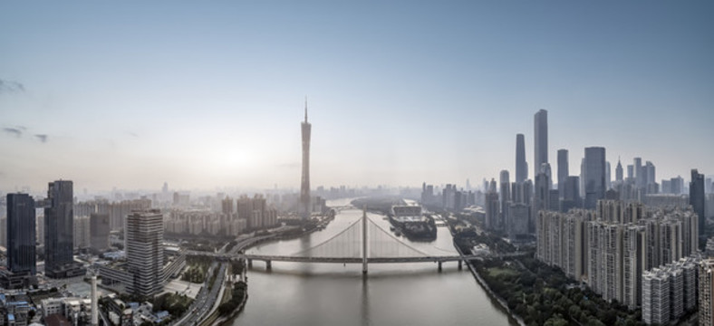 航拍廣州市容市貌大畫(huà)幅