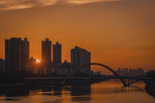 大石橋夕陽