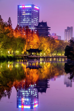中國安徽合肥包公園日暮風(fēng)光