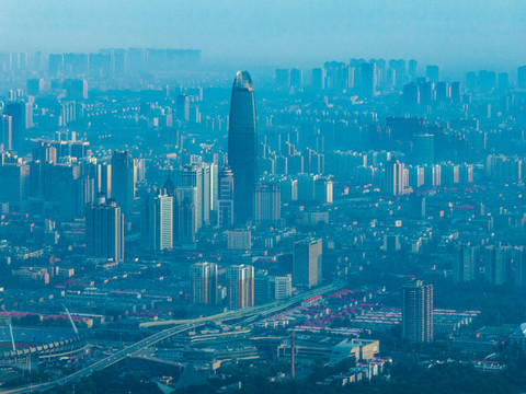 航拍濟(jì)南都市風(fēng)光