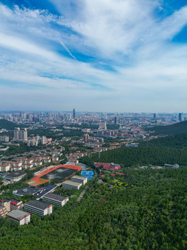 航拍濟南都市風(fēng)光