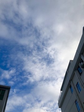 藍(lán)天高樓自然風(fēng)景天空云彩
