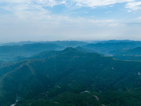 航拍濟南南部山區(qū)