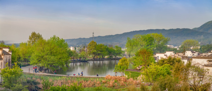 宏村南湖全景圖