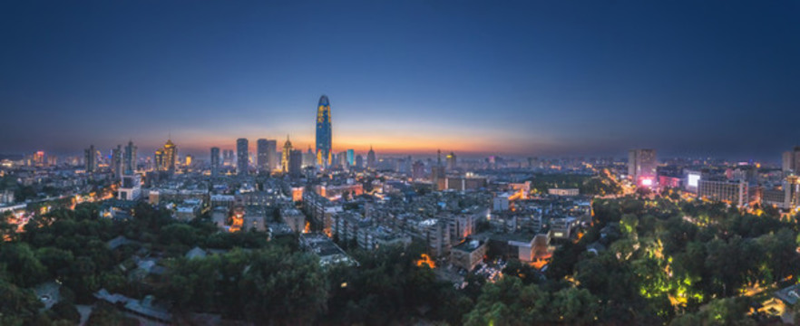 寬幅濟(jì)南城市中心夜景大圖