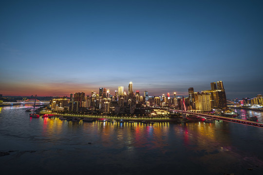 重慶渝中半島日落夜景