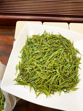 安吉白茶茶葉特寫