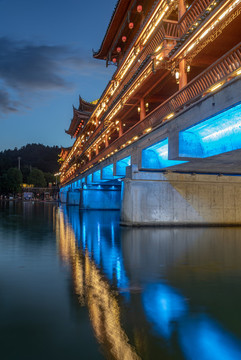 贵州省都匀市西山大桥夜景