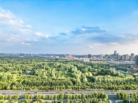 合肥城市風(fēng)光全景航拍