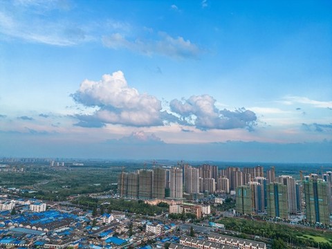 合肥城市風(fēng)光全景航拍