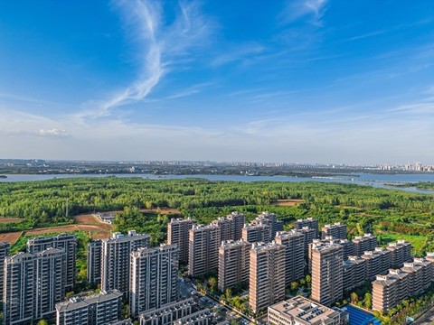 合肥城市風(fēng)光全景航拍