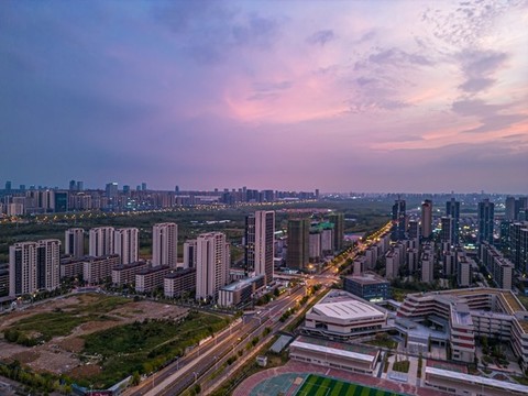合肥城市風(fēng)光全景航拍