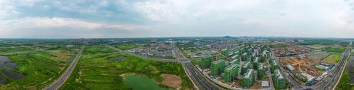合肥城市風(fēng)光全景航拍