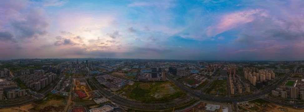合肥城市風(fēng)光全景航拍