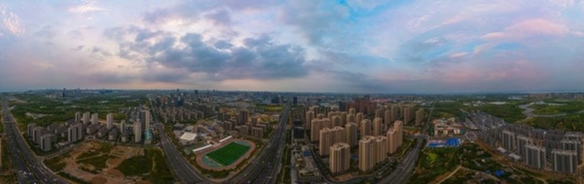 合肥城市風(fēng)光全景航拍