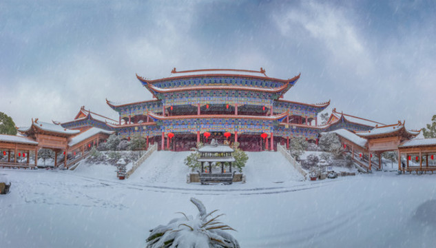 合肥開福寺藏經(jīng)樓雪景