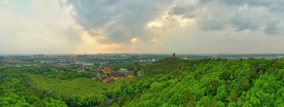 航拍常州橫山橋
