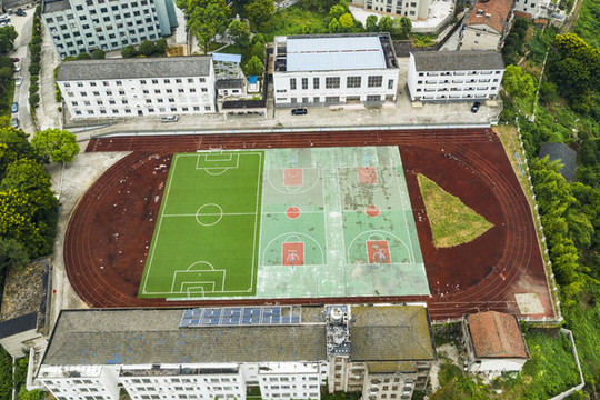 宜都市枝城中學航拍