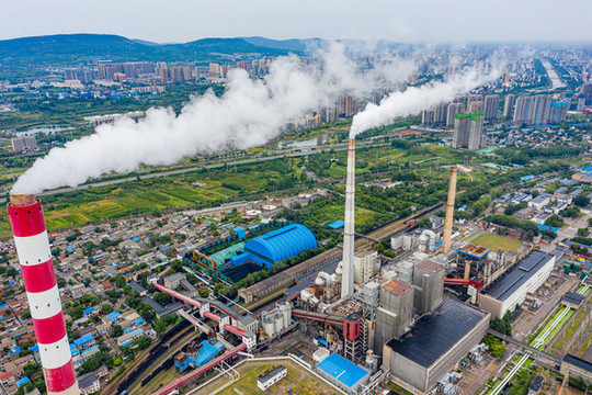 航拍河南平頂山燃煤火力發(fā)電廠