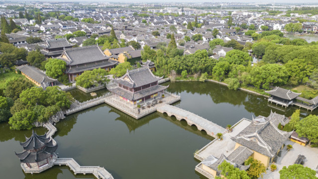 周莊古鎮(zhèn)南湖園航拍