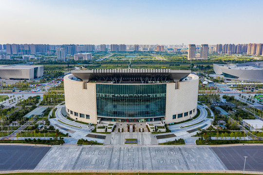 航拍鄭州博物館新館文翰街館區(qū)