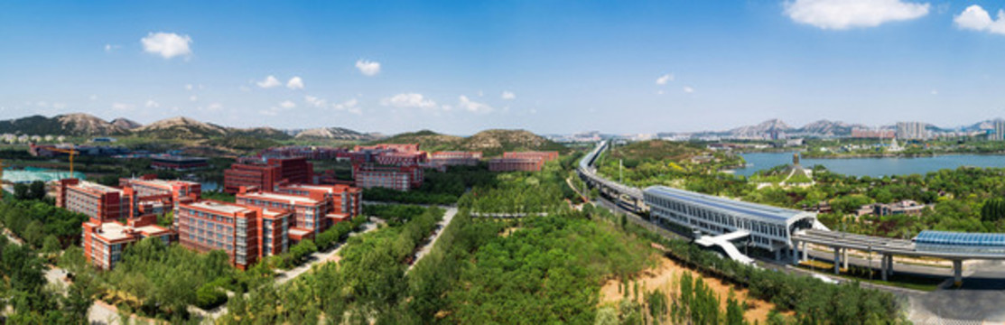 濟(jì)南地鐵長(zhǎng)清大學(xué)城園博園航拍
