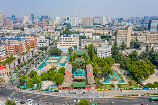 航拍河南鄭州城隍廟古建筑群