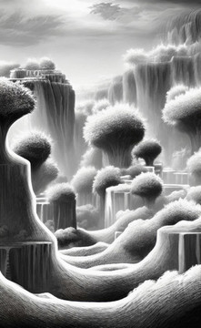 素描玄關(guān)背景