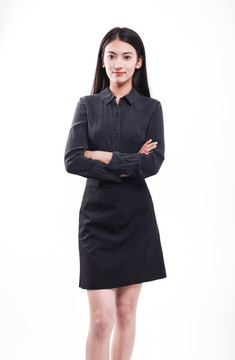 穿著黑色短裙的商務(wù)女性