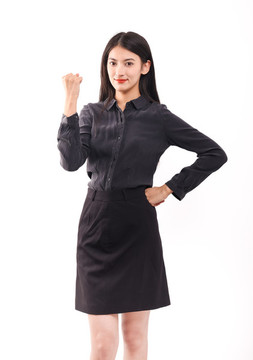 穿著黑色短裙的商務(wù)女性