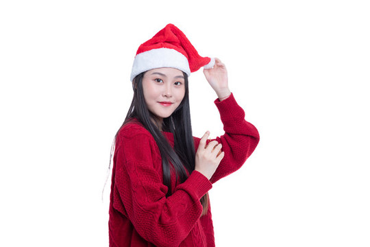 圣誕節(jié)女性手持圣誕球