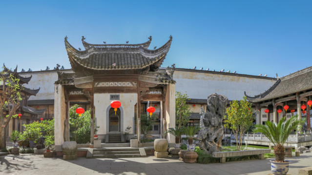 徽商大宅院三元橋全景圖