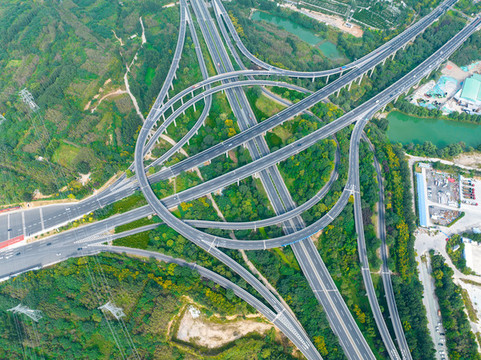 航拍濟南港立交橋