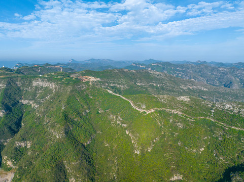 航拍濟南章丘北峪大頂