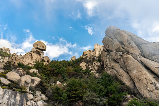 航拍青島嶗山地形地貌